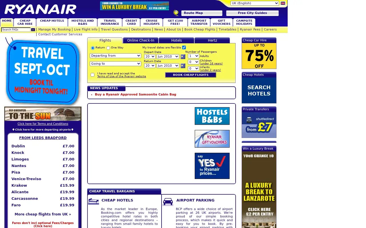 ryanair.com in 2010