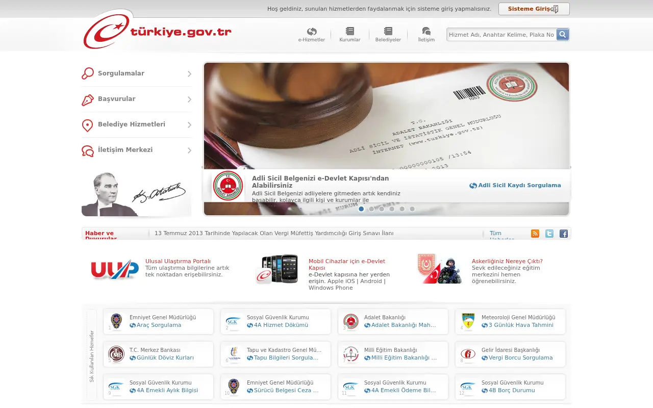 turkiye.gov.tr in 2013