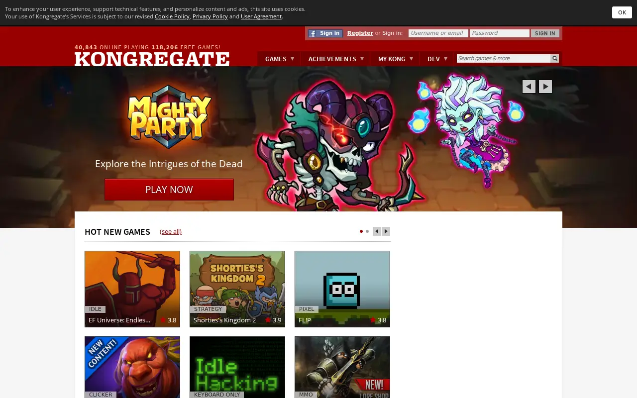 kongregate.com in 2018