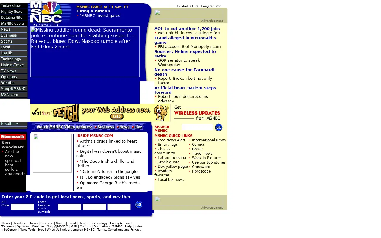 nbcnews.com in 2001