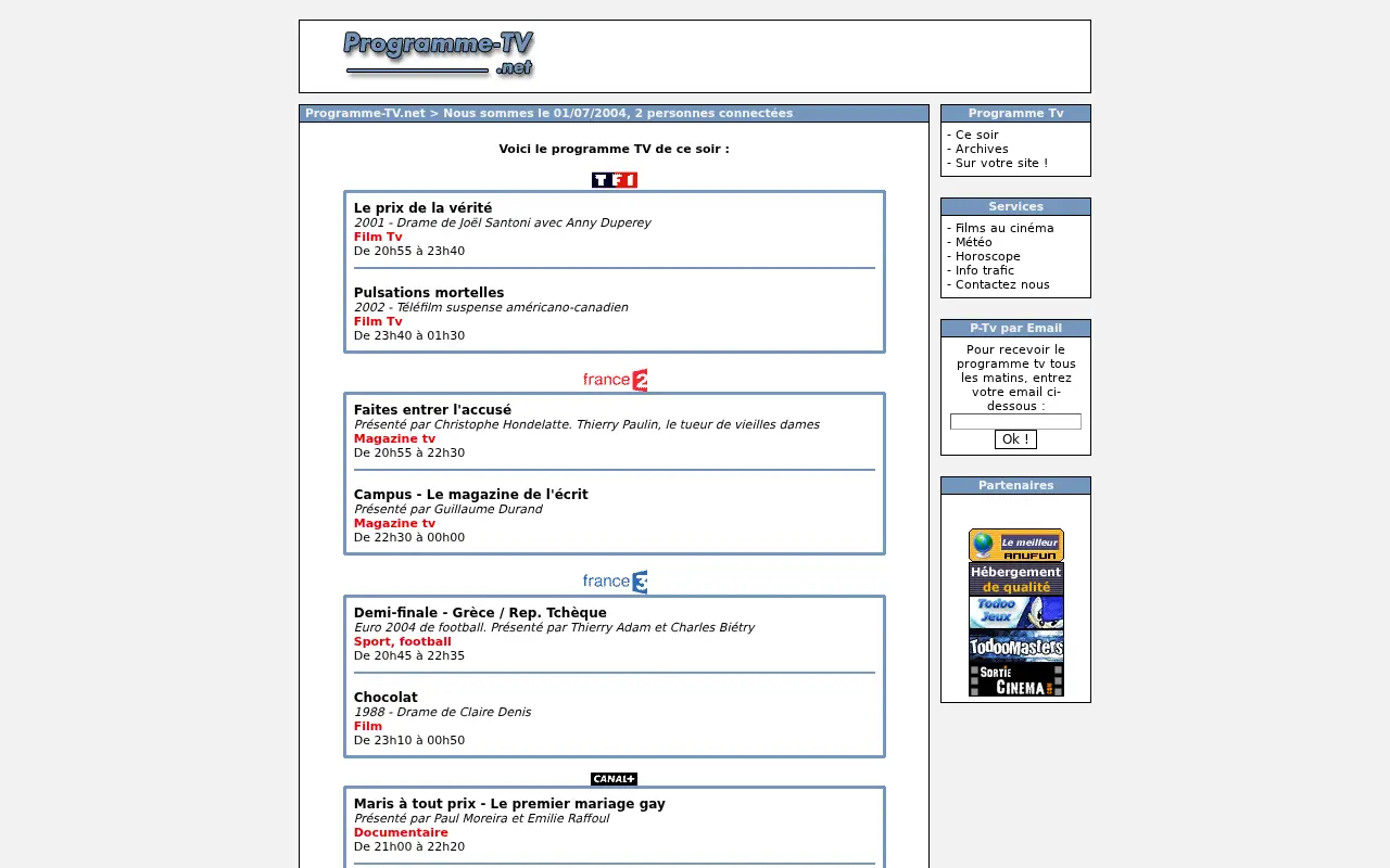 programme-tv.net in 2004