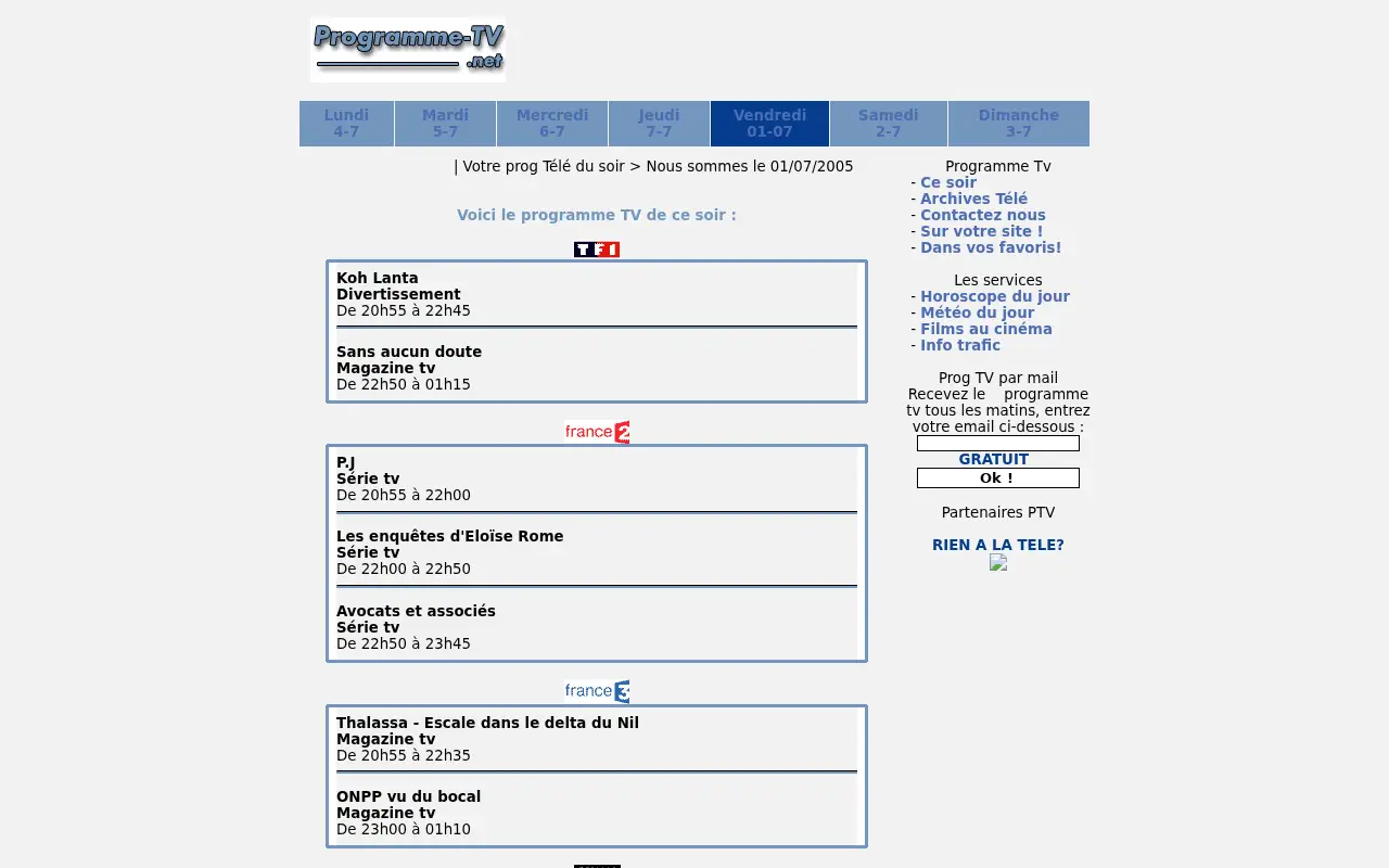 programme-tv.net in 2005