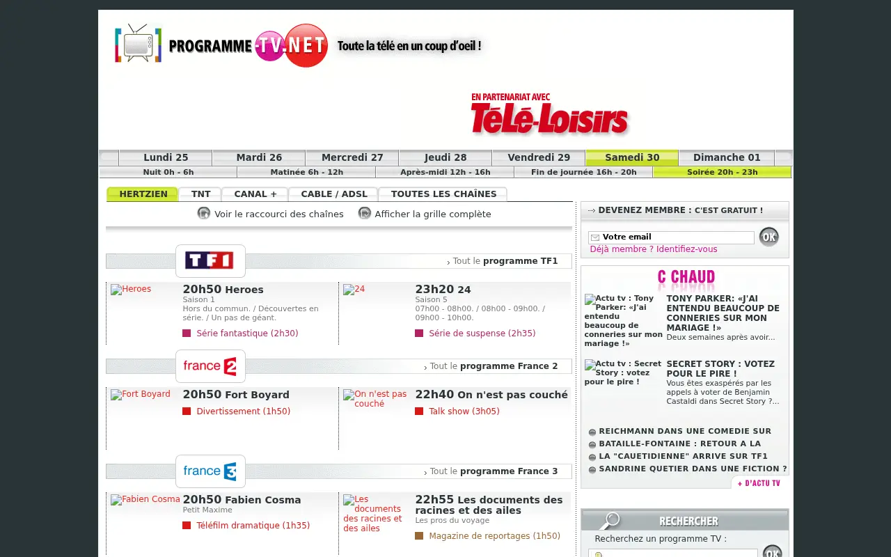 programme-tv.net in 2007