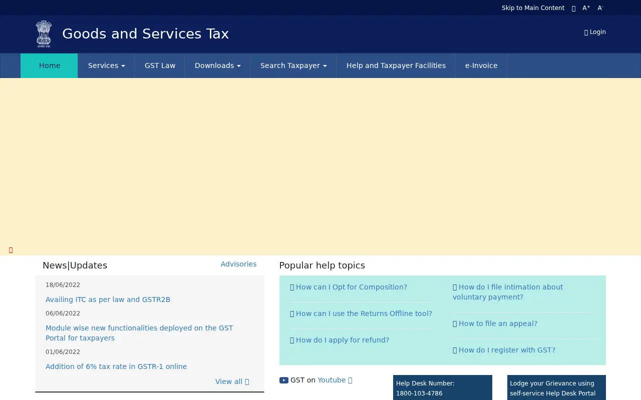 gst.gov.in in 2022