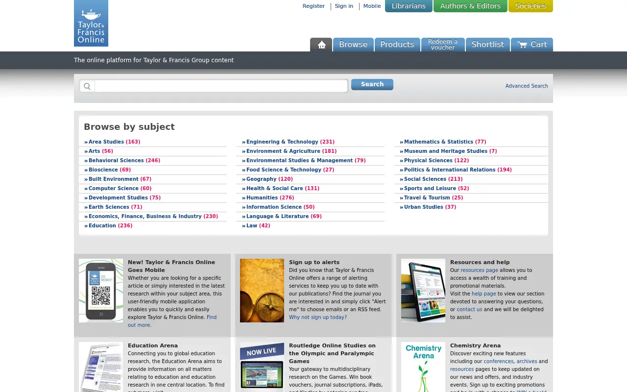 tandfonline.com in 2012