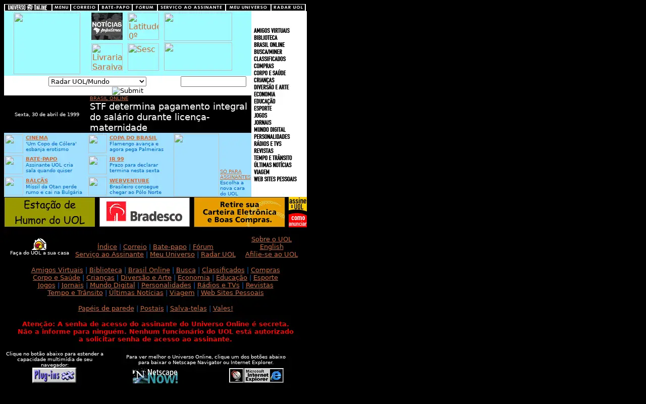 uol.com.br in 1999