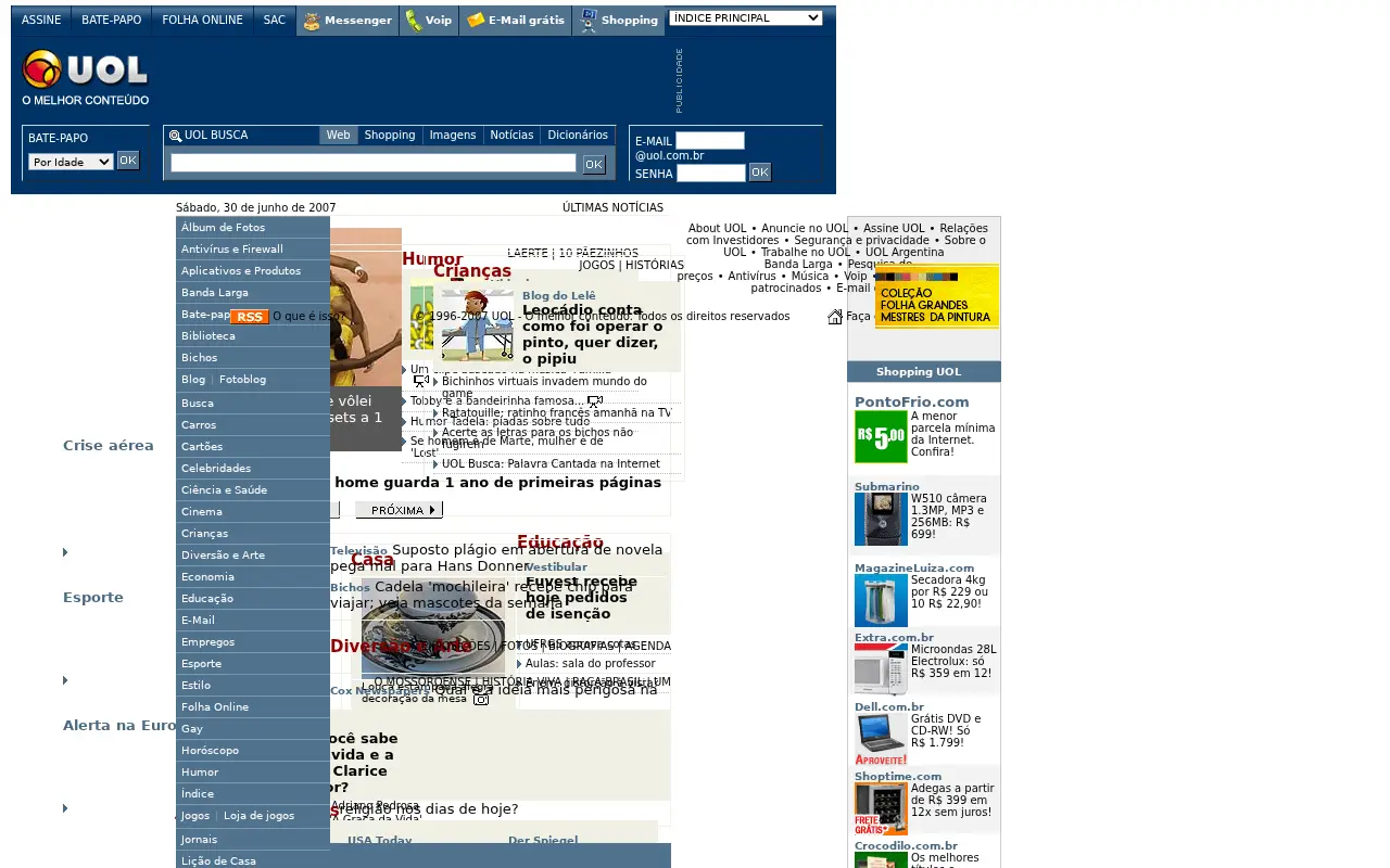 uol.com.br in 2007