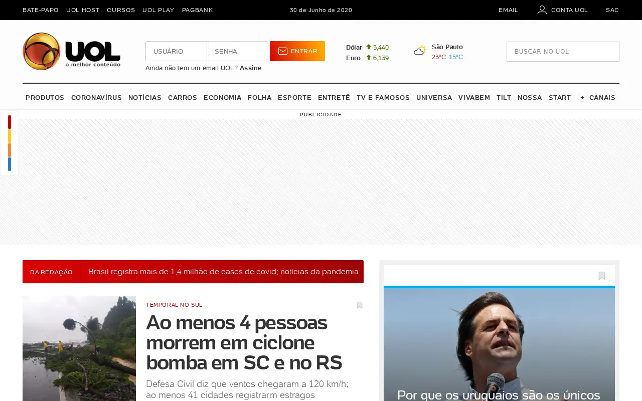 uol.com.br in 2020