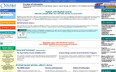 biomedcentral.com in 2001