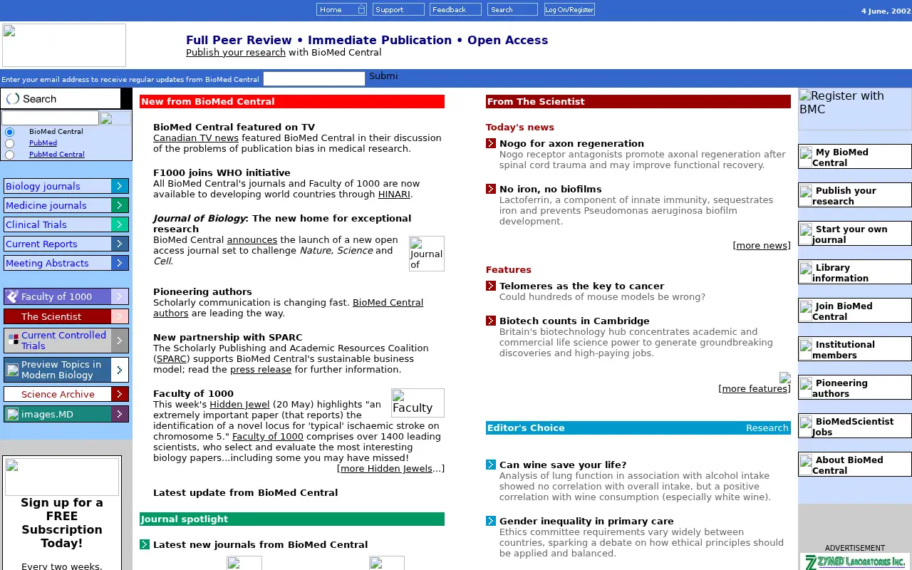 biomedcentral.com in 2002