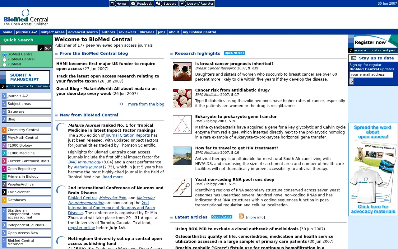 biomedcentral.com in 2007