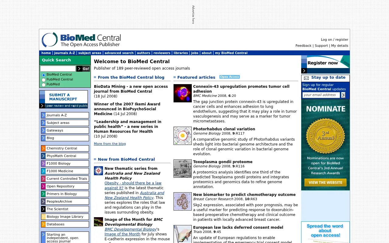 biomedcentral.com in 2008