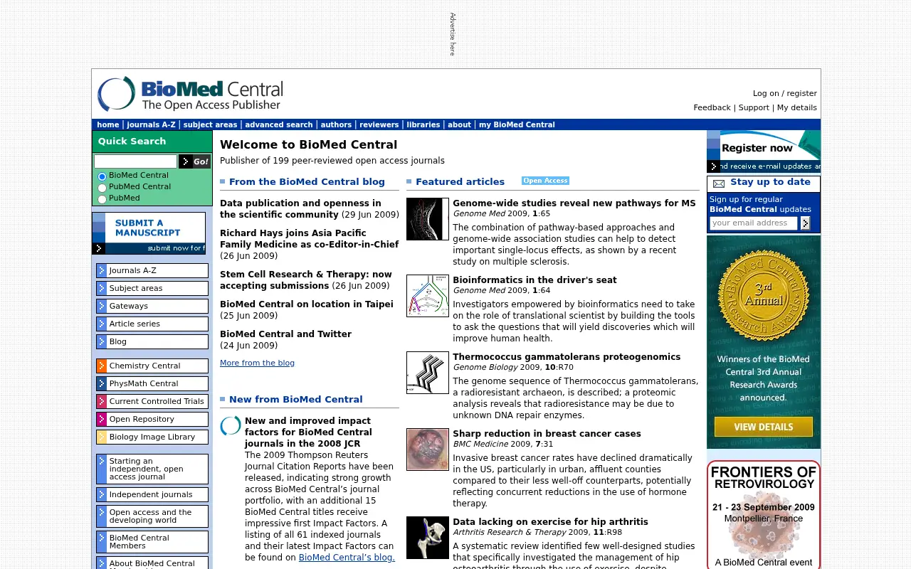 biomedcentral.com in 2009