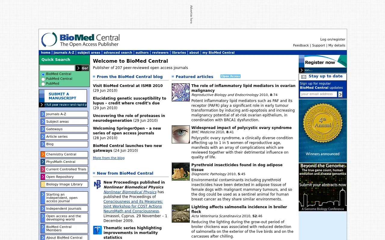 biomedcentral.com in 2010