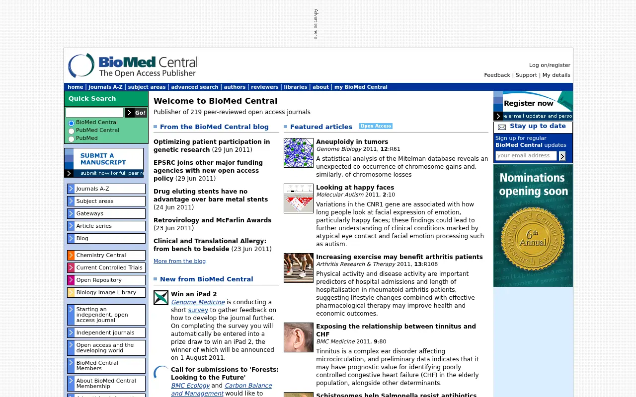 biomedcentral.com in 2011