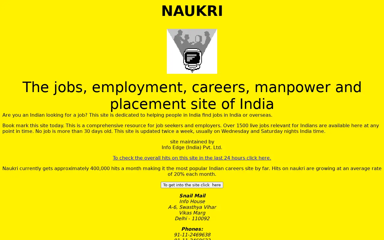 naukri.com in 1998