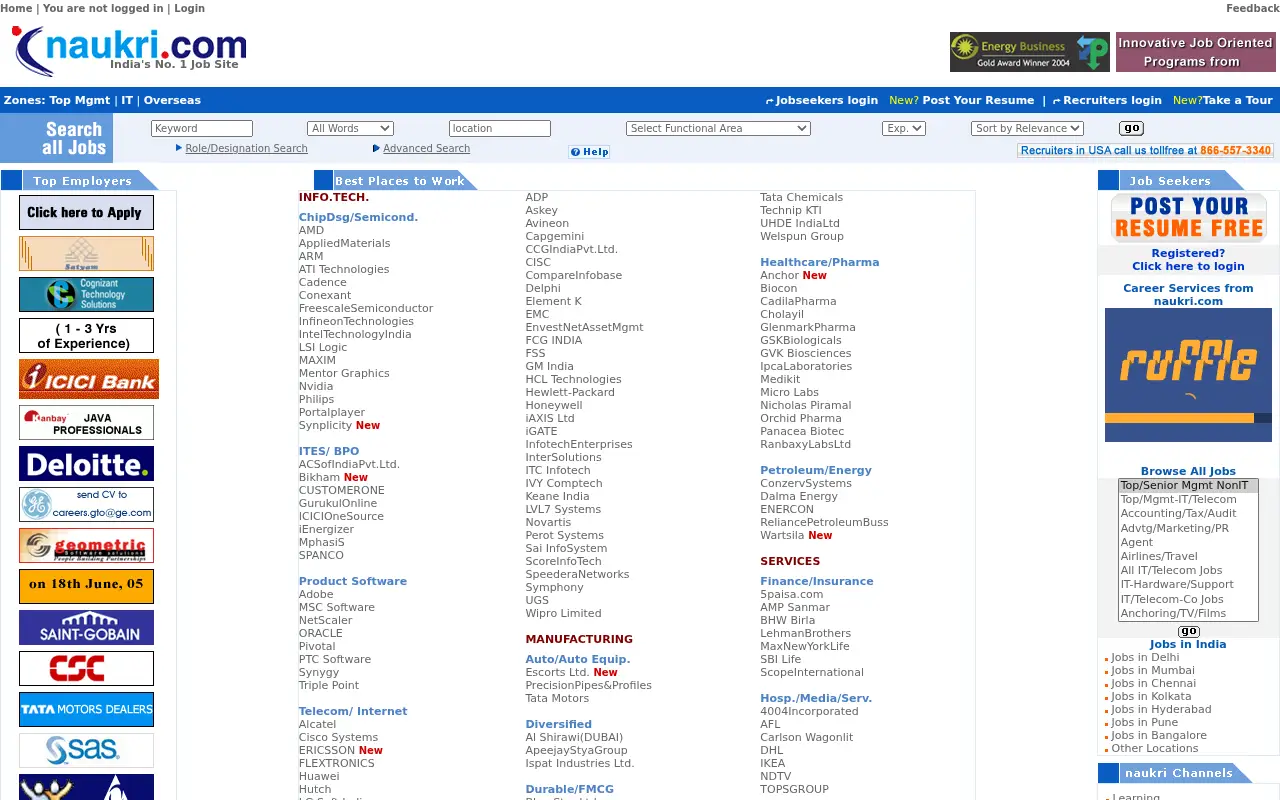 naukri.com in 2005