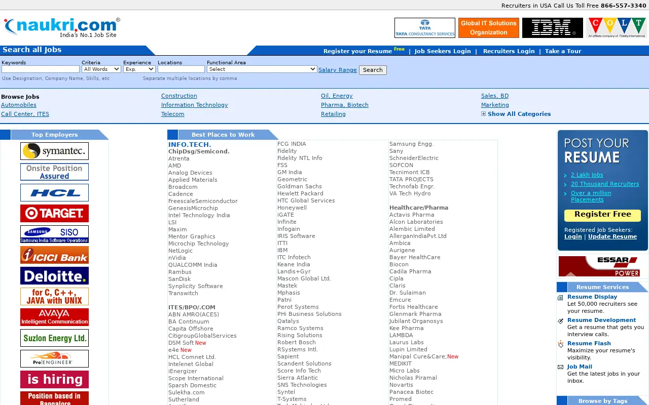 naukri.com in 2007