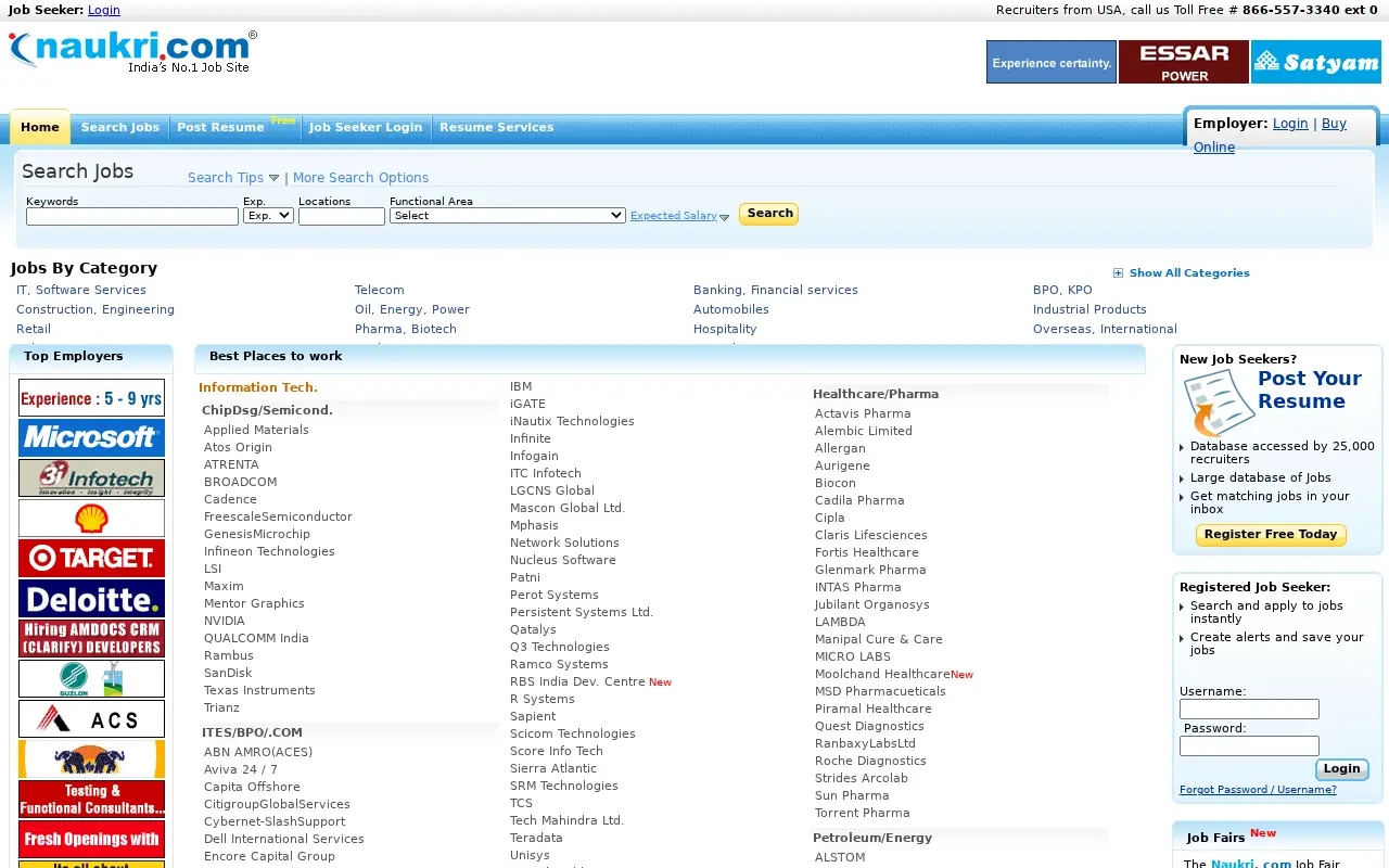 naukri.com in 2008