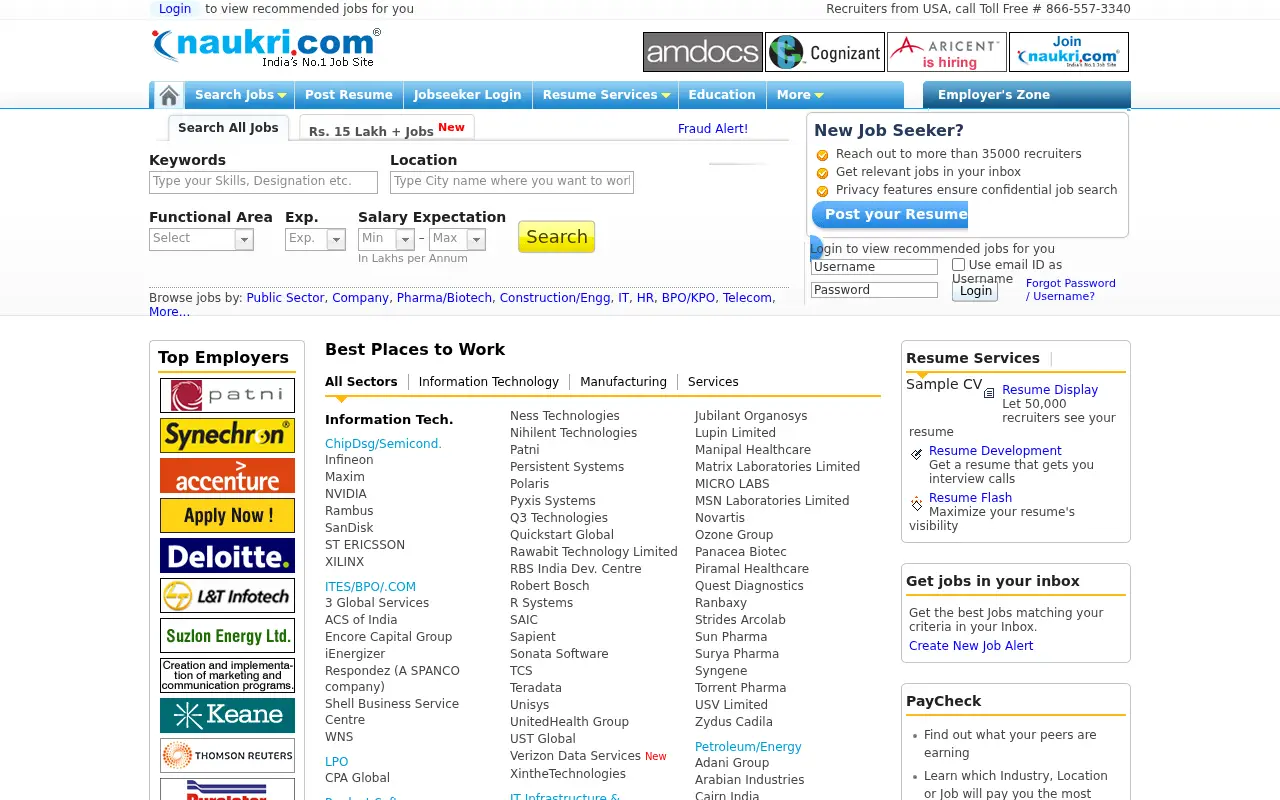 naukri.com in 2010