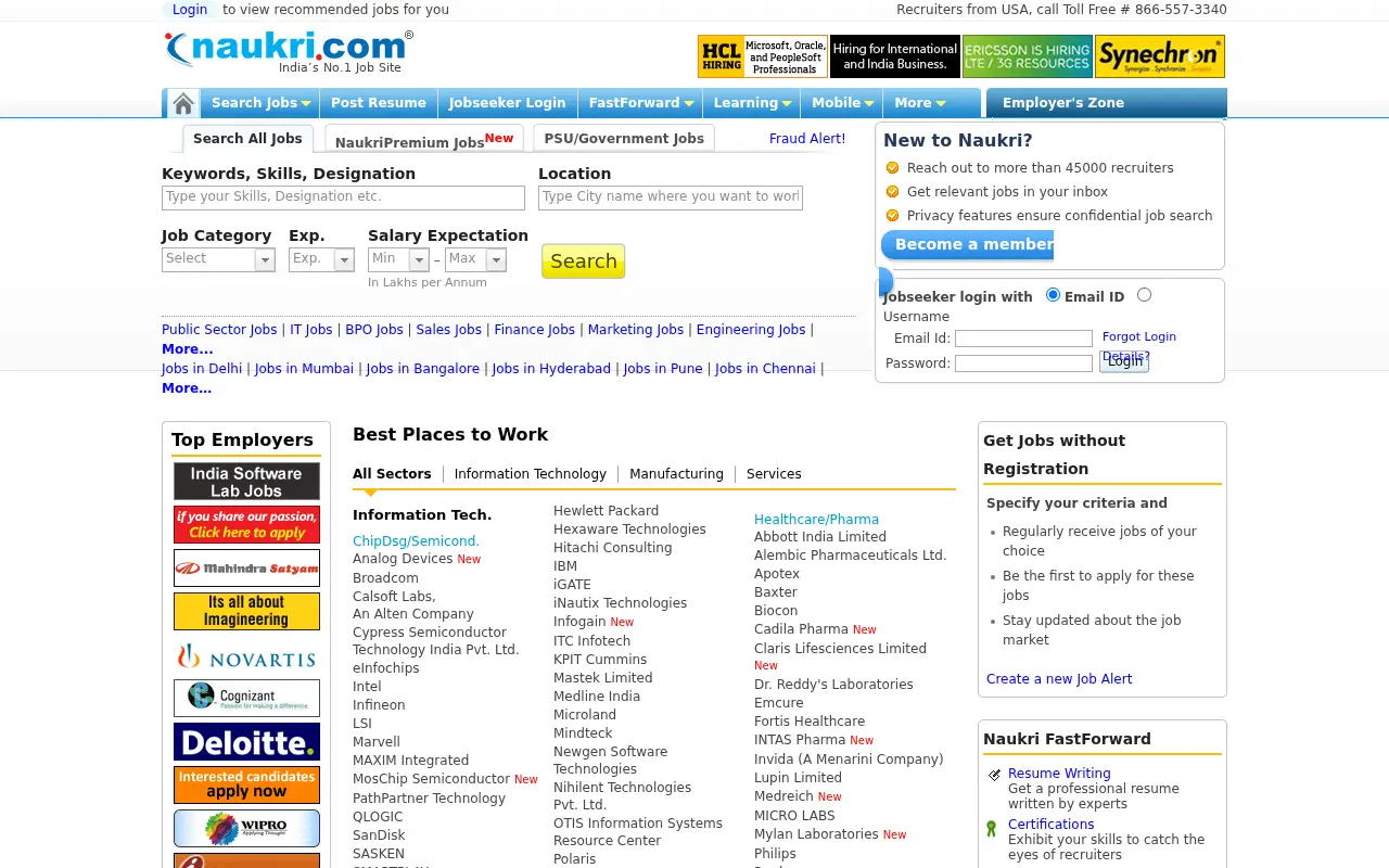 naukri.com in 2013