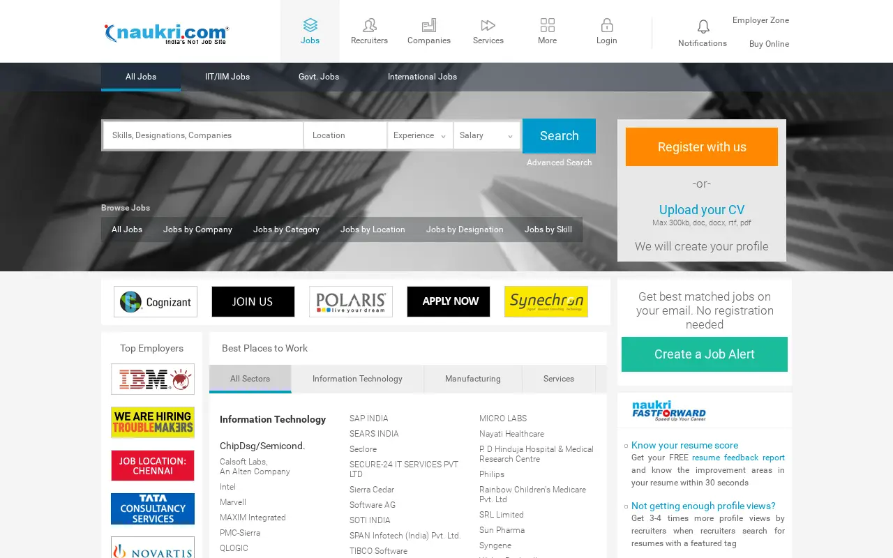 naukri.com in 2016