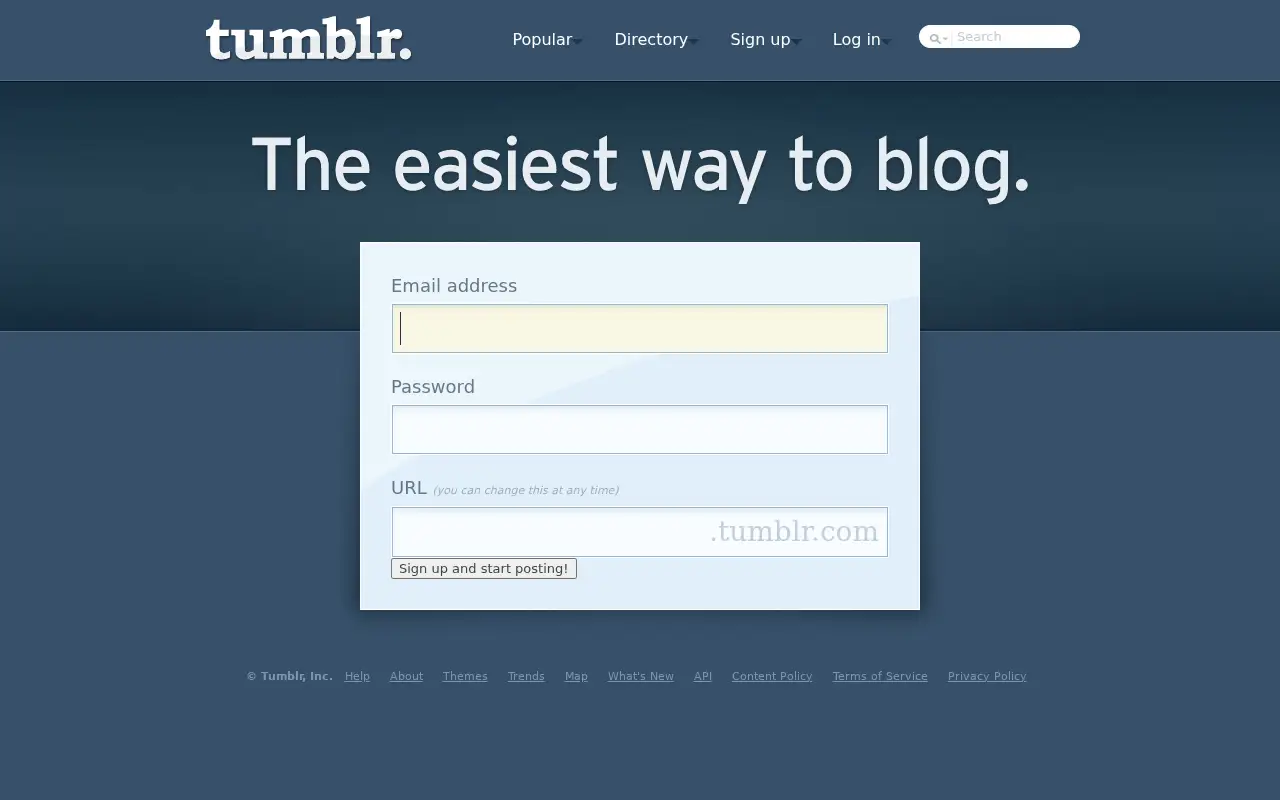 tumblr.com in 2009