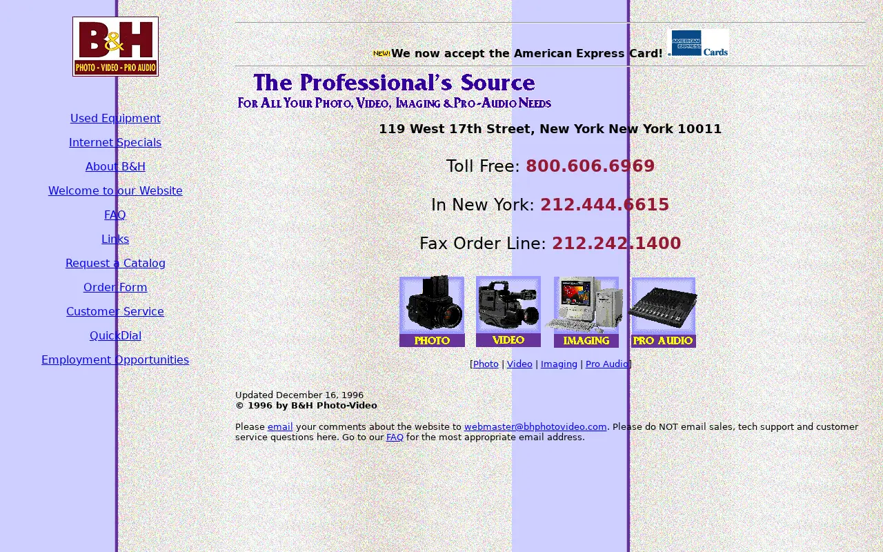 bhphotovideo.com in 1996