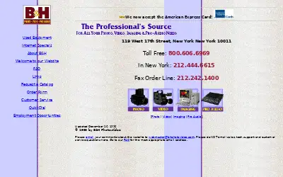 bhphotovideo.com in 1996