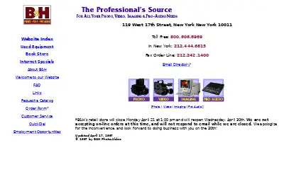bhphotovideo.com in 1997