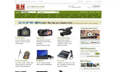 bhphotovideo.com in 2009