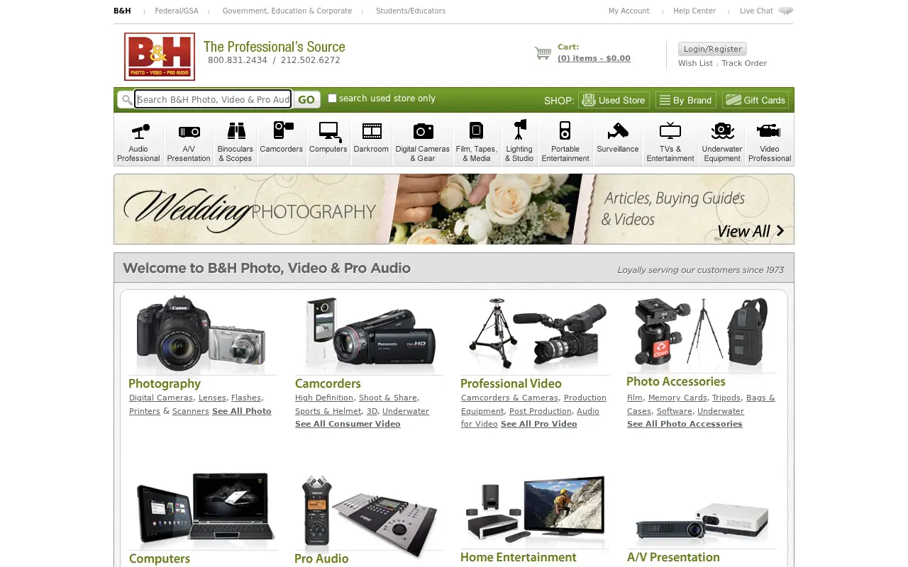 bhphotovideo.com in 2011
