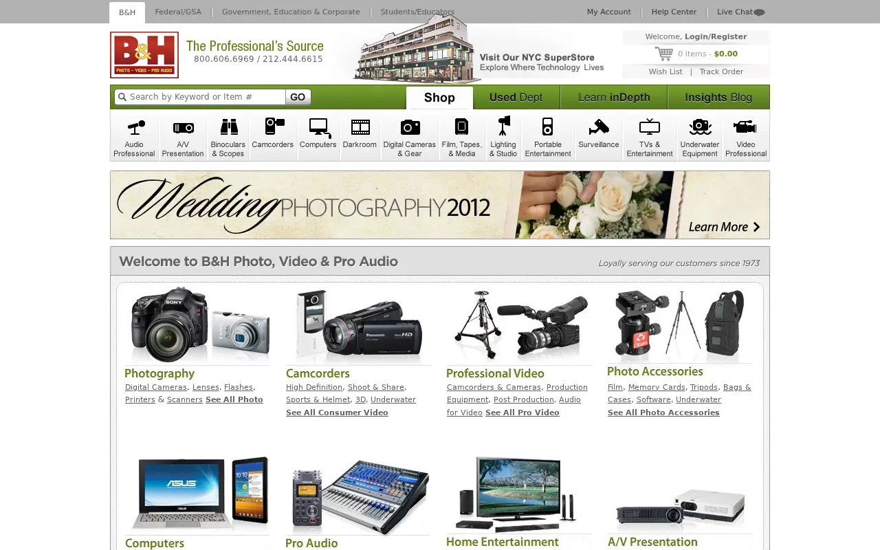 bhphotovideo.com on June 30, 2012