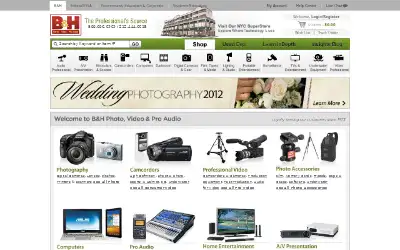 bhphotovideo.com in 2012