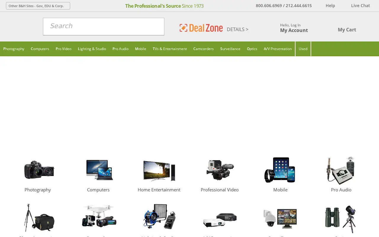 bhphotovideo.com in 2016