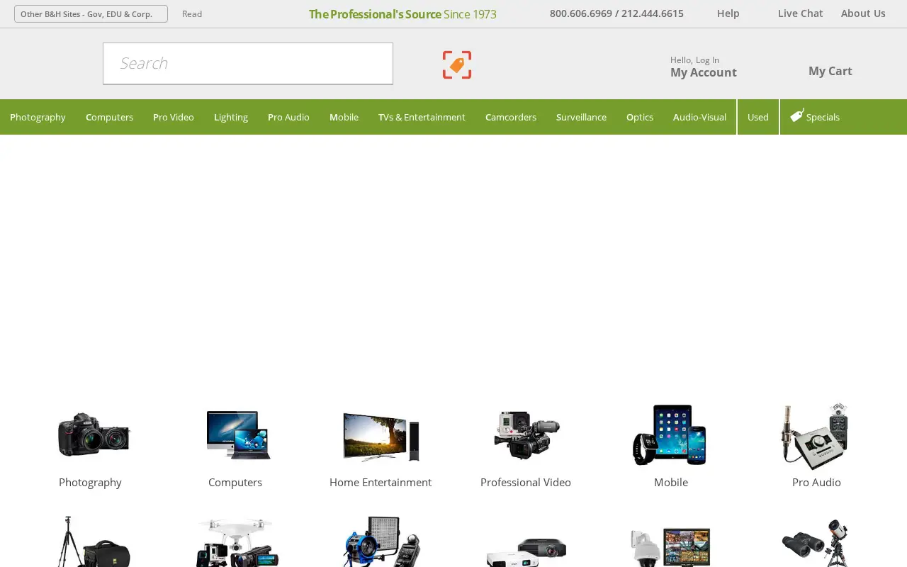 bhphotovideo.com in 2017
