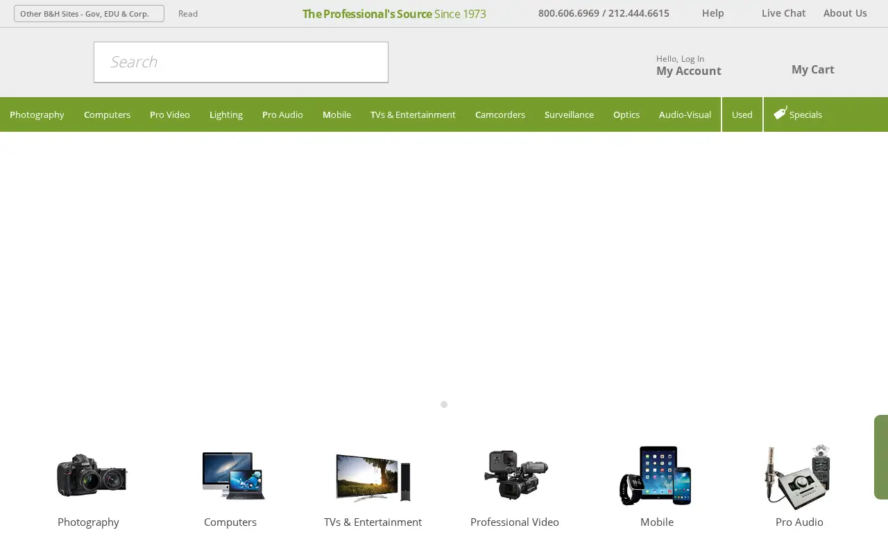 bhphotovideo.com in 2018