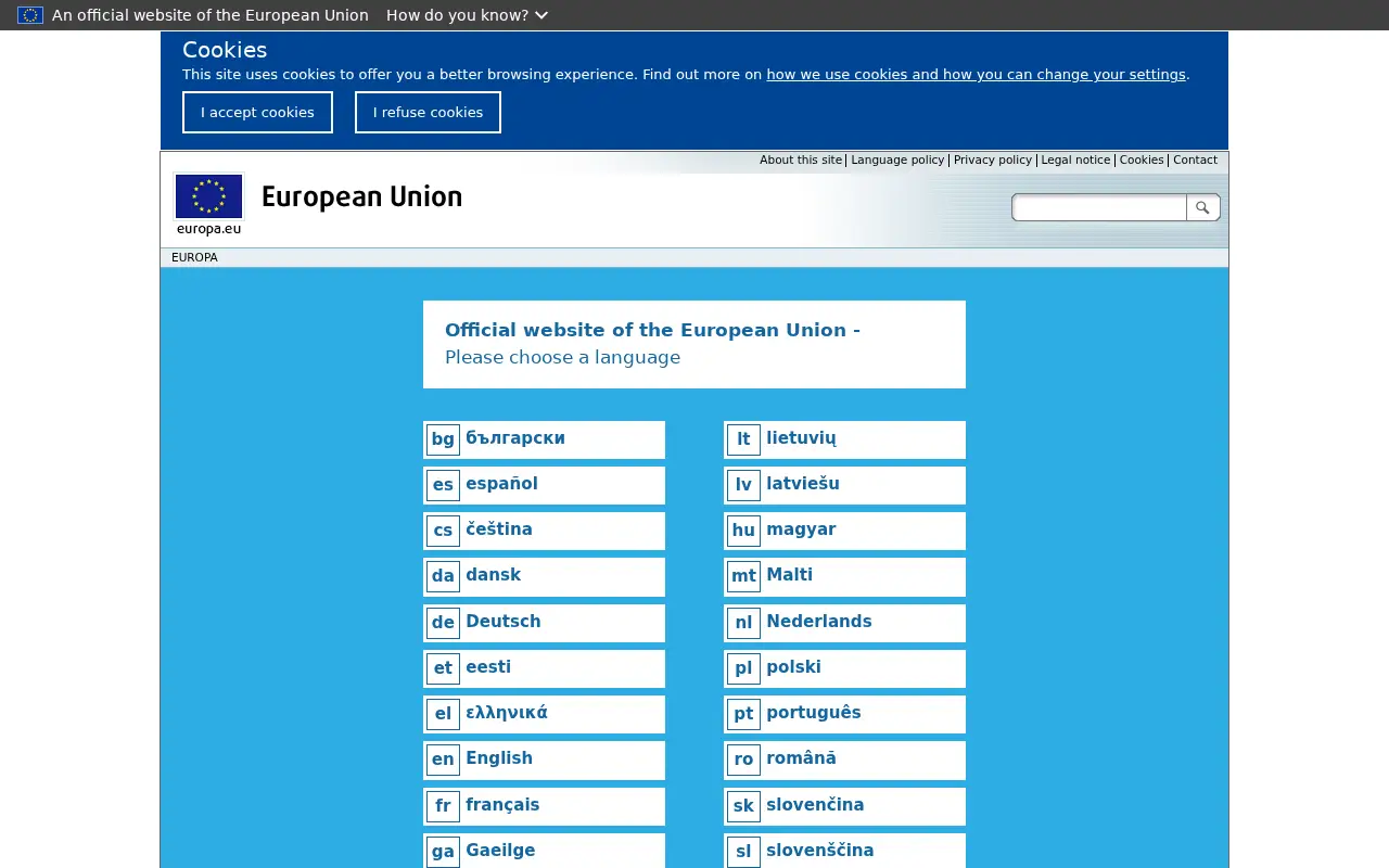 europa.eu in 2020