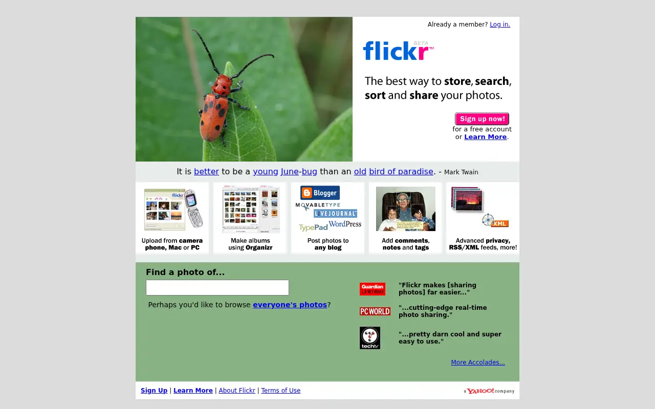 flickr.com in 2005