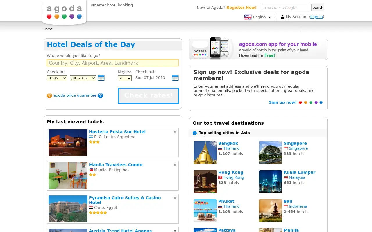 agoda.com in 2013