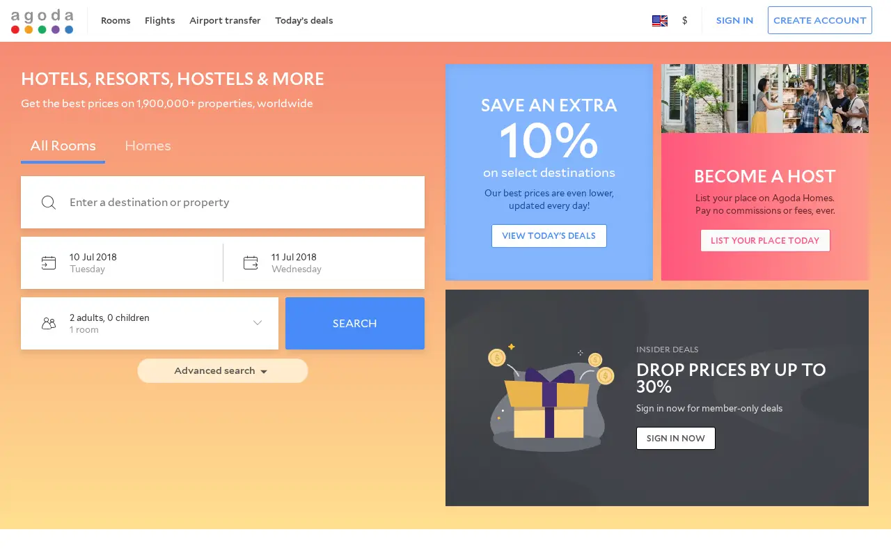 agoda.com in 2018