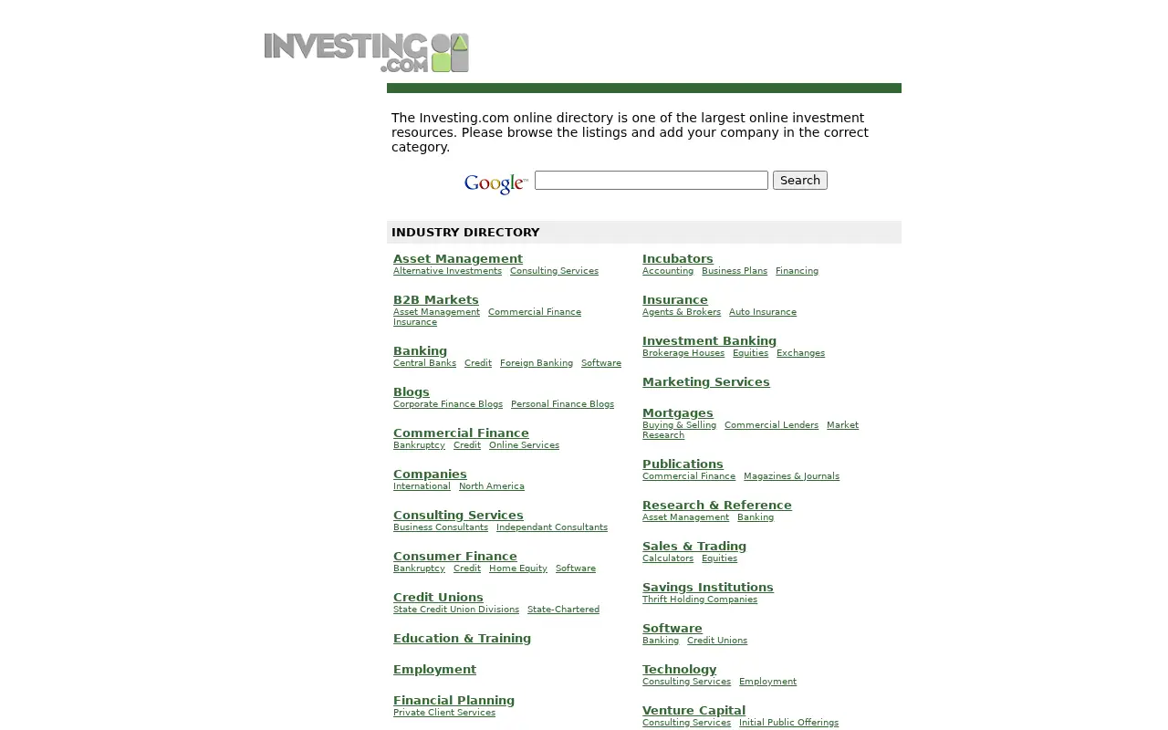 investing.com in 2005