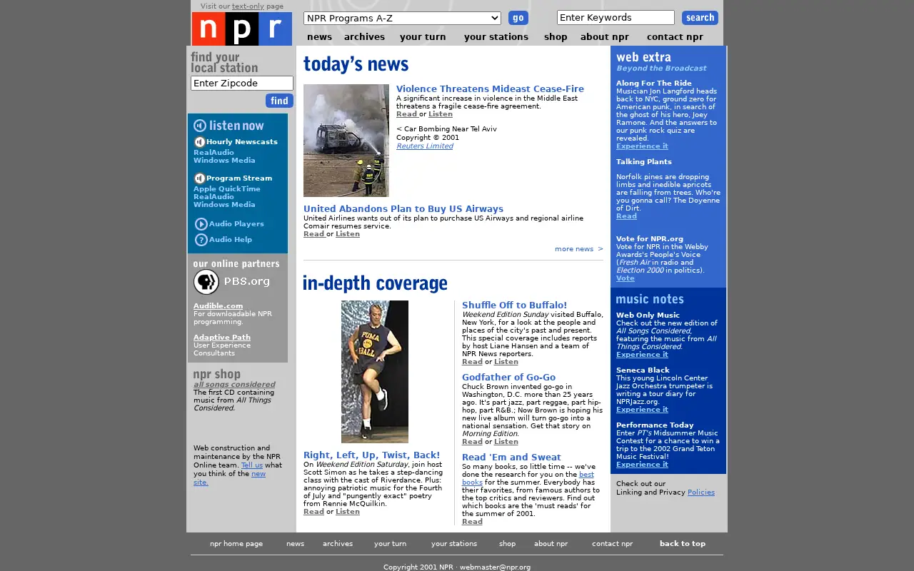 npr.org on July 2, 2001