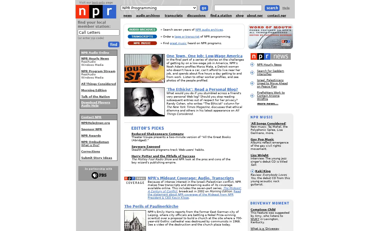 npr.org on June 23, 2003