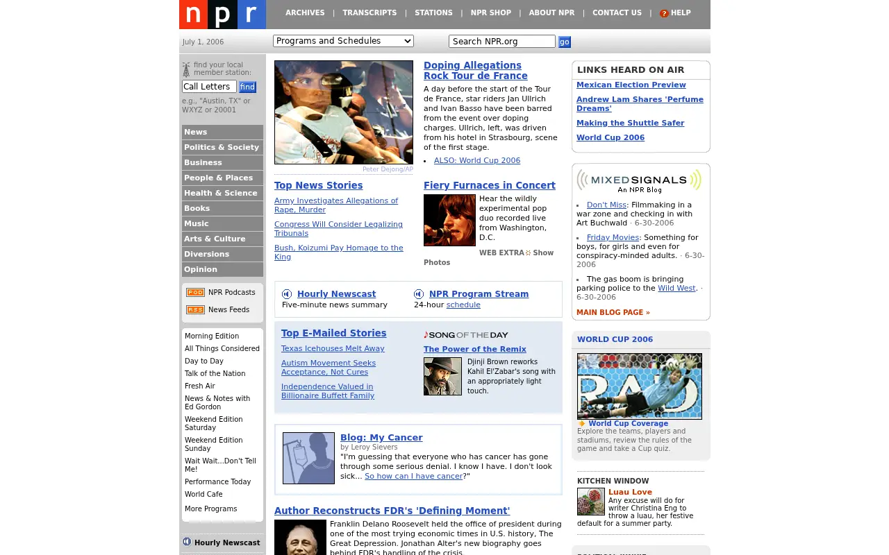 npr.org on July 1, 2006