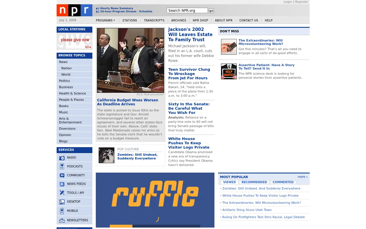 npr.org on July 1, 2009