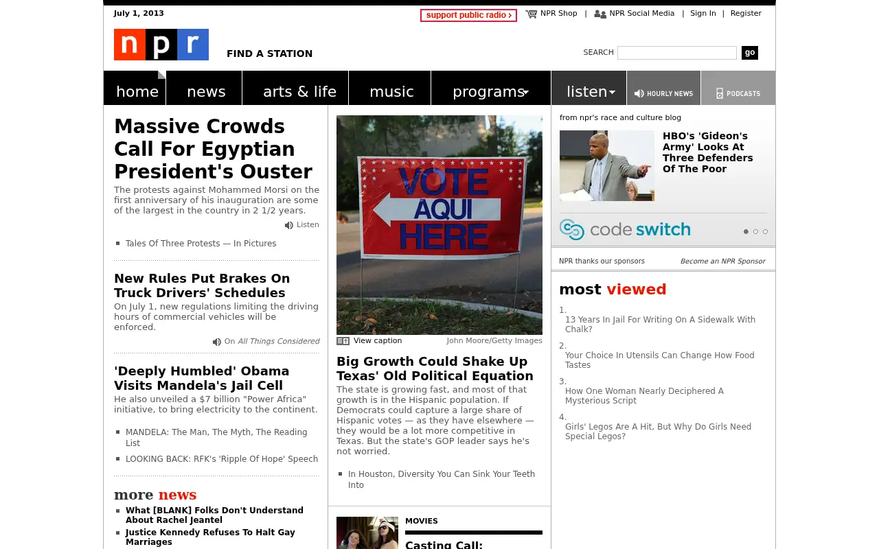 npr.org on July 1, 2013