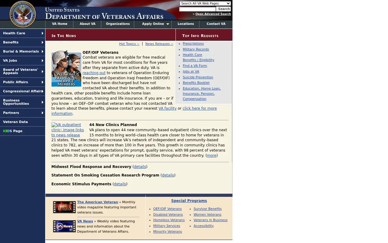va.gov in 2008