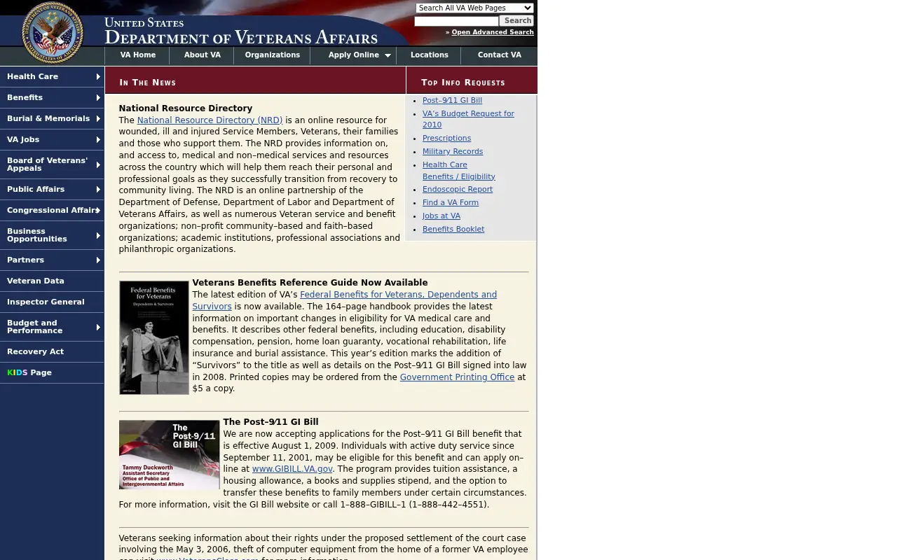 va.gov in 2009