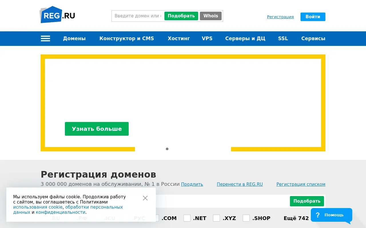 reg.ru in 2019